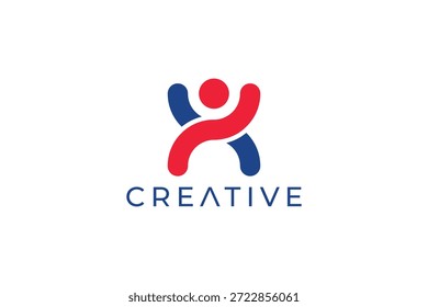 Letra X Hombre Diseño de Logo para Marca Personal, Negocios e Identidad de Profesional Moderno