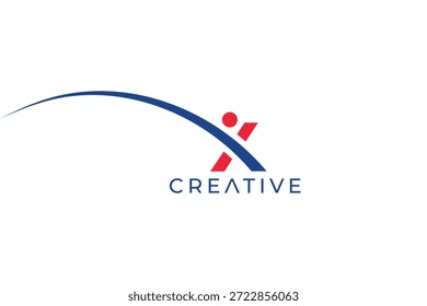 Letra X Hombre Diseño de Logo para Marca Personal, Negocios e Identidad de Profesional Moderno