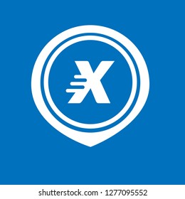 letter X and map pin. logo concept. Designed for your web site design, logo, app, UI