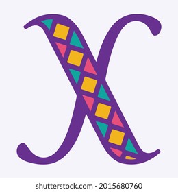 letter x mardi gras vector art