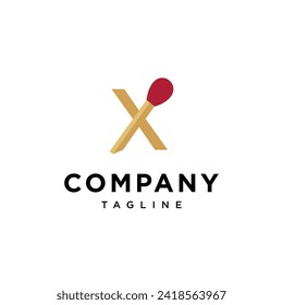 
Letter X Match Stick logo icon vector template.eps