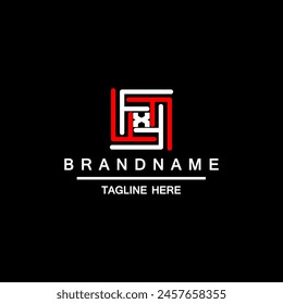 Letter X Maze Logo Design Element