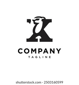 Letter X Meerkat logo icon vector