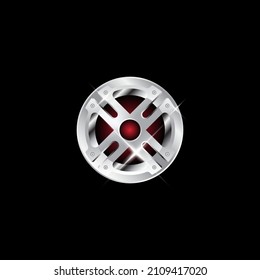Letter X metallic in circle logo design template