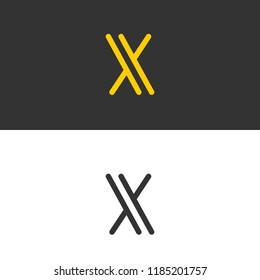 Letter X minimal design creative design.