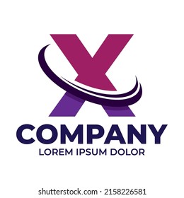 Letter X with minimal modern logo illustration, minimalist urban digital future creative logo font