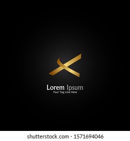"letter X". Minimalist logo design.
Simple,digital and modern logo with gold effect.