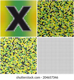 Letter X (mixed mosaic with empty cells)