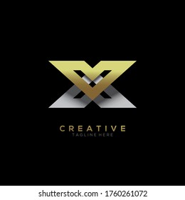 Letter X,  modern abstract logo design template.