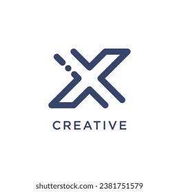Letter X with modern creative idea monogram abstract logo