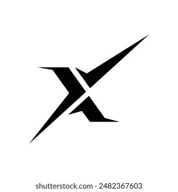 Letter X modern extreme gaming flat logo design