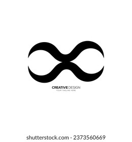 Letter X with modern infinity sign shape creative stylish monogram logo