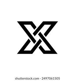 letter x modern line shape new unique gaming logo