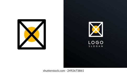 Logotipo moderno de la letra X con Formas geométricas, círculos y líneas. Logotipo minimalista Abstractas para la marca japonesa de restaurantes, empresas tecnológicas, empresas creativas. Ilustración vectorial