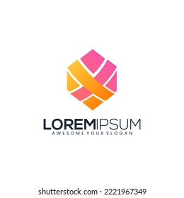 letter X modern logo gradient colorful