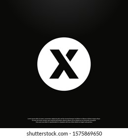 Letter X modern Logo icon monogram design. Vector graphic design template element. black background.