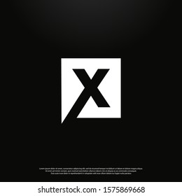 Letter X modern Logo icon monogram design. Vector graphic design template element. black background.