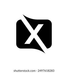 Letter X modern negative shape gaming logo branding