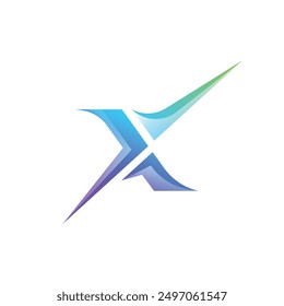 Letter X modern shape gaming abstract logo
