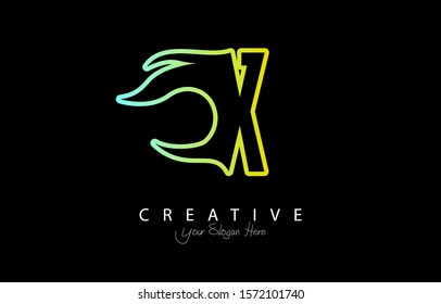 Letter X Modern Trendy Design Logo Concept. Creative Icon Logo Line Art Vector Illustration.