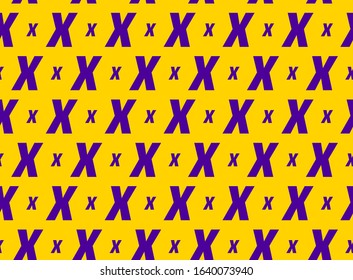 Letter X Modern Vector seamless pattern.