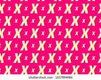 Letter X Modern Vector seamless pattern.