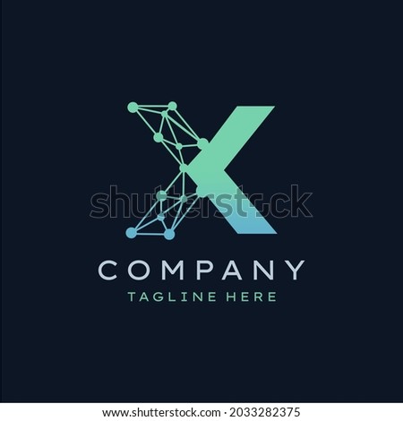 Letter X Molecule Logo, Bio tech Connect Dots Science Technology Logo Design Vector