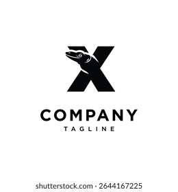 Letter X Monitor Lizard Logo Icon Vector