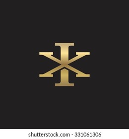letter X and I monogram golden logo