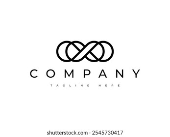 letter X monogram with infinity line logo design