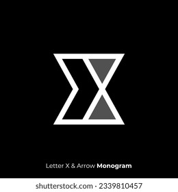 Buchstaben X Monogramm Logo. Pfeil-Logo. einfacher Buchstabe X und Pfeil Logo Design. 