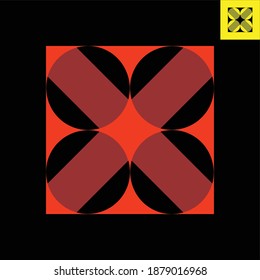 Letter X monogram logo design in Bauhaus art style. Vector logo in Eps 8.