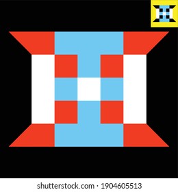 Letter X monogram logo design in Bauhaus art style. Vector logo in Eps 8.