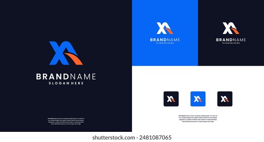 Letter X A monogram logo design template.