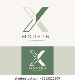 Carta X Monograma Design do logotipo