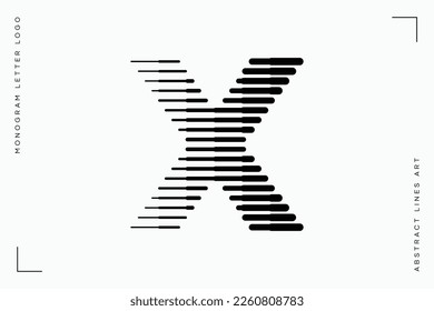 Letra monograma x logotipo de arte de líneas modernas abstractas
