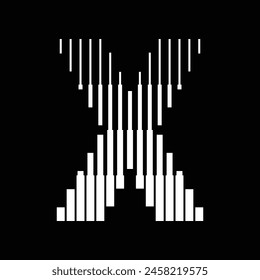 Letter X Monogram Logo Icon Geometric Vertical Stripe Lines