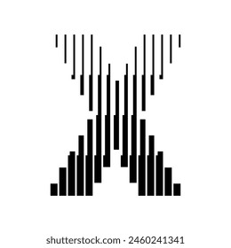 Letter X Monogram Logo Icon Geometric Vertical Stripe Lines