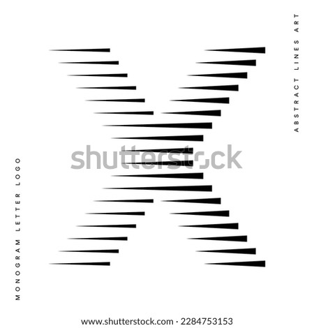 Letter X Monogram Logo Icon Geometric Horizontal Motion Speed Lines