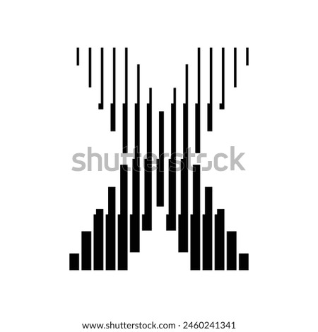 Letter X Monogram Logo Icon Geometric Vertical Stripe Lines