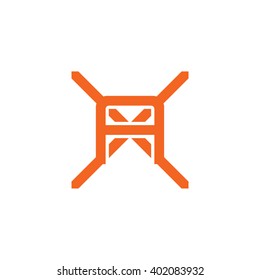 letter X and A monogram logo orange
