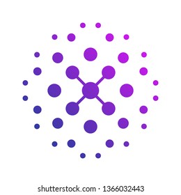 Letter X Monogram Logo Template dot connection network science reaction