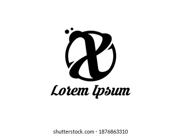Logo de monograma de letra X, minimalismo de diseño único.