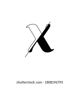 Letter X Monogram with slices effect
