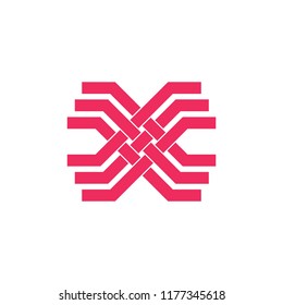 letter x monogram stripes symbol vector