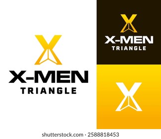 Letter X monogram and triangle technology logo design.