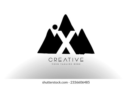 Letter X mountain logo icon design template elements