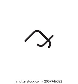 letter x mountain simple symbol logo vector