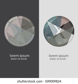 Letter X with multiple color combinations;Vector Illustration