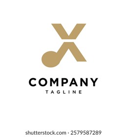 Letter X Music Note Logo Icon Vector